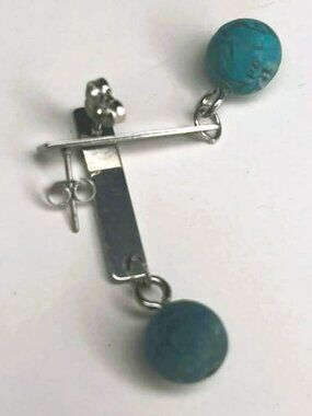 Blue Amazonite Earrings Handmade Gemstone Dangle Silver Minimalist Gift